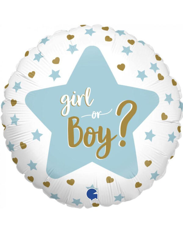 Boy or Girl? Rund Folieballong med ca 46 cm