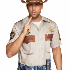 Highway Sheriff T-Shirt med Fotorealistisk Print