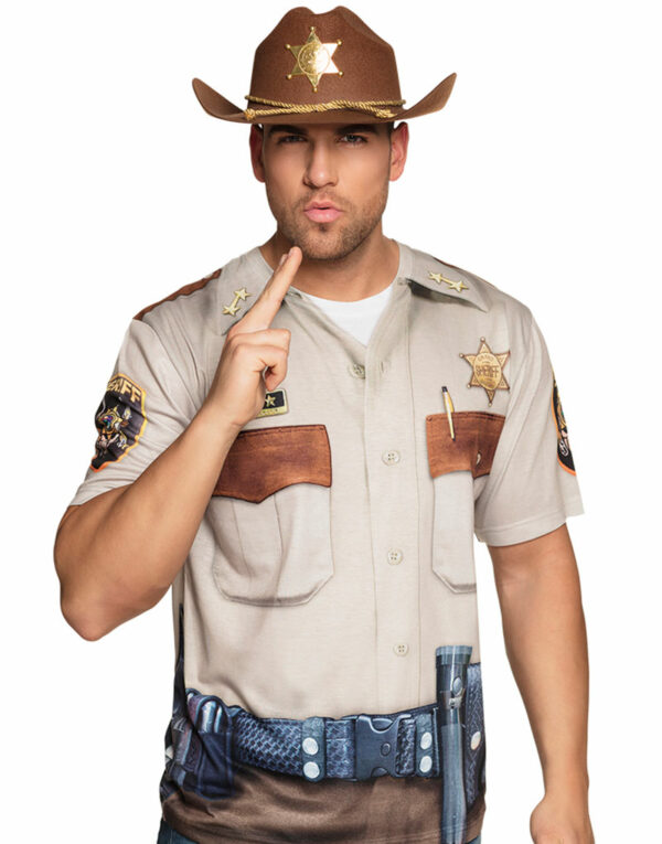 Highway Sheriff T-Shirt med Fotorealistisk Print