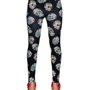 Svart Leggings med Day of the Dead Motiv