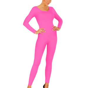 Neonrosa Bodysuit med Bein og Lange Armer