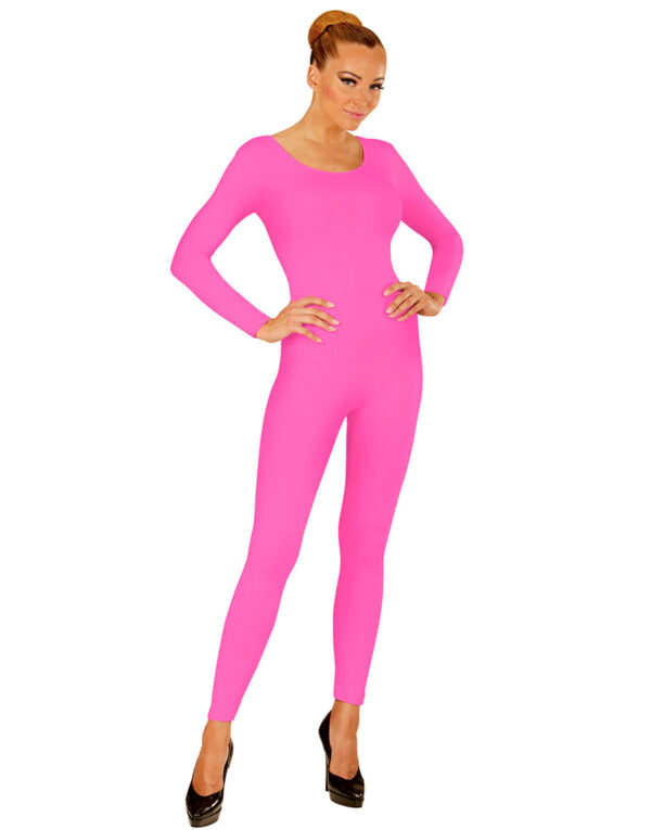 Neonrosa Bodysuit med Bein og Lange Armer