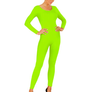 Neongrønn Bodysuit med Bein og Lange Armer