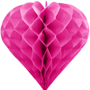 Rosa Hjerteformet Honeycomb 30 cm