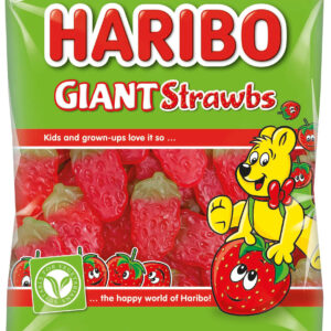 Haribo Giant Strawbs - Jordbær Vingummi 160 gram