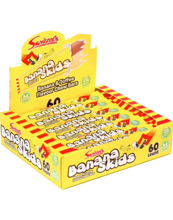 60 stk Swizzels Banana Skids 1kg - Hel eske