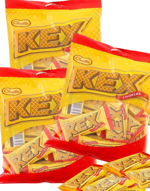 18 stk Poser med Cloetta KEX Mini Sjokoladeplater - Hel Eske