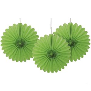 3 stk Mini Lime Grønne Papirvifter 15 cm