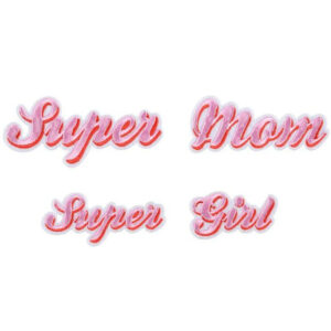 4 stk. "Super Girl" & "Super Mom" - Patches