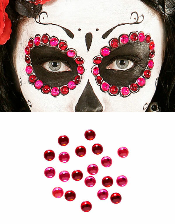 40 stk Day Of the Dead Selvklebende Runde Perler