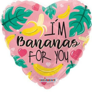 Im bananas for you - Hjerteformet Folieballong 46 cm