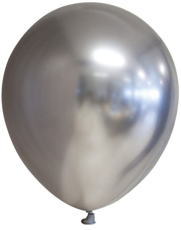 6 stk. 30 cm - Glossy Mirror Sølvfargede Ballonger