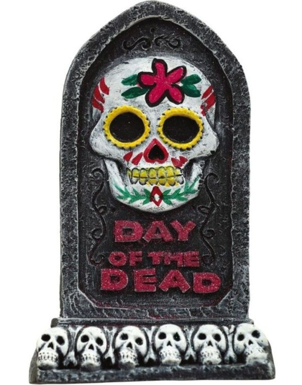 Halloween/Day of the Dead Liten Gravstein Dekorasjon 9x14 cm