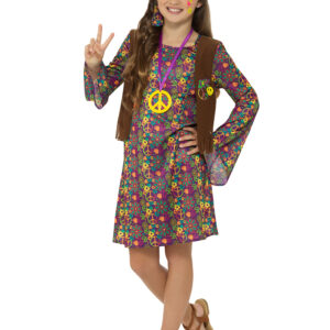 Søtt Hippie Barnekostyme med Smykke og Hodebånd