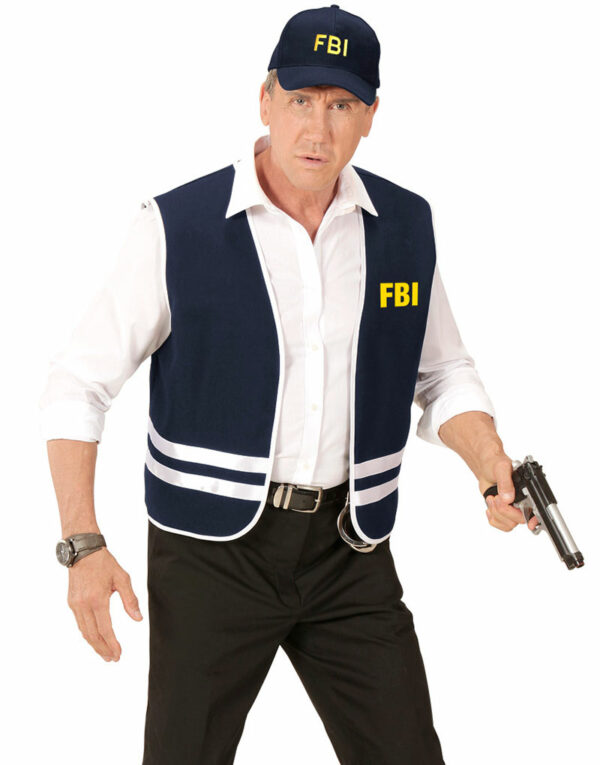 FBI Kostymesett med Vest og Caps