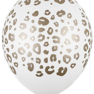 50 stk 30 cm - Hvite Leopard Ballonger