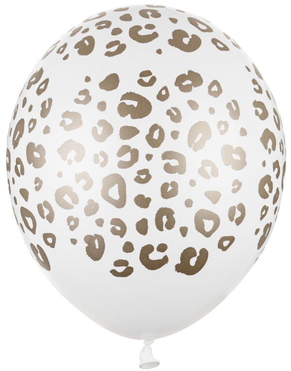 50 stk 30 cm - Hvite Leopard Ballonger