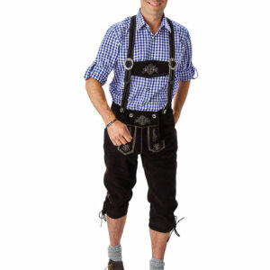 Autentisk Svart Lederhosen i 100% Kvalitetskinn