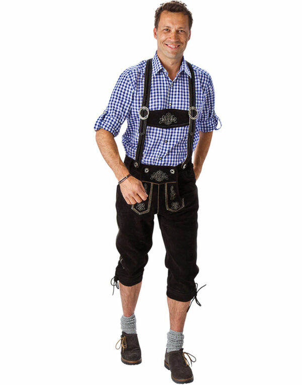 Autentisk Svart Lederhosen i 100% Kvalitetskinn