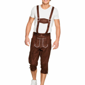 Brun Oktoberfest Semsket Knelang Lederhosen