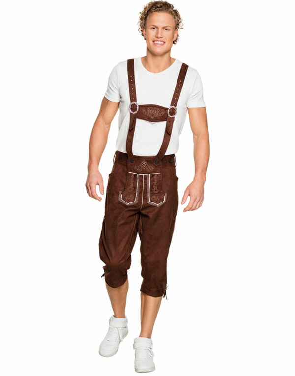 Brun Oktoberfest Semsket Knelang Lederhosen