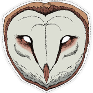 Woodland Barn Owl - 22x23 cm Pappmaske