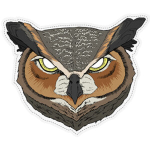 Woodland Horned Owl - 28x23 cm Pappmaske