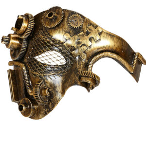 Half-Face Steampunk Gullfarget Maske