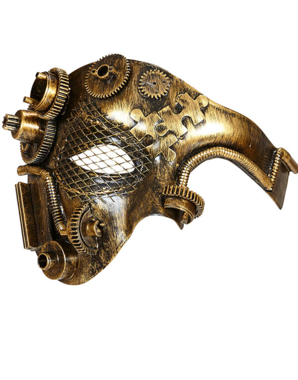 Half-Face Steampunk Gullfarget Maske