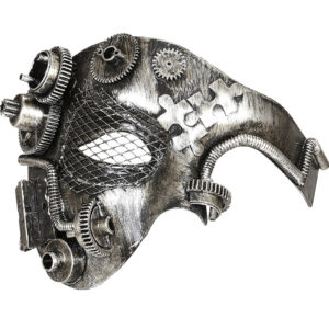 Half-Face Steampunk Sølvfarget Maske