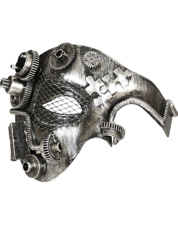 Half-Face Steampunk Sølvfarget Maske