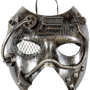 Machine - Sølvfarget og Svart Steampunk Maske