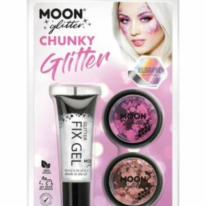 2 stk Glitter Shakers i Rosa og Rose Gullfarget med Glitterlim