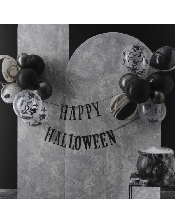 Happy Halloween Banner med Ballonger - Fright Night