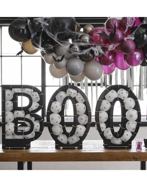 Halloween Ballongsett Formet som "BOO" med LED-Lys - Fright Night