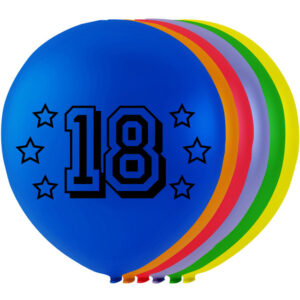 18 tall - 8 stk Flerfargede Ballonger 26 cm