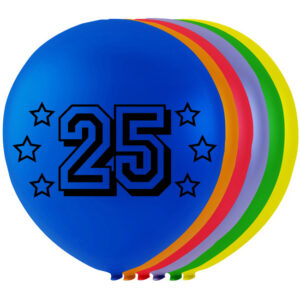 25 tall - 8 stk Flerfargede Ballonger 26 cm