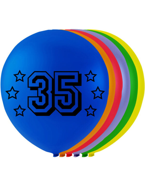 35 tall - 8 stk Flerfargede Ballonger 26 cm