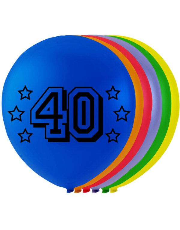 40 tall - 8 stk Flerfargede Ballonger 26 cm