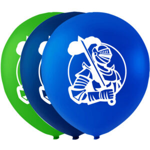 6 stk 26 cm - Blå og Grønne Ballonger med Riddere