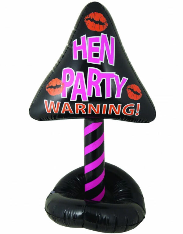 Oppblåsbar Hen Party Warning Skilt 70x40 cm