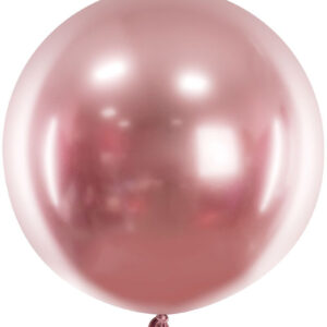 1 stk 60 cm - Rund Glossy Mirror Rose Gullfarget Ballong