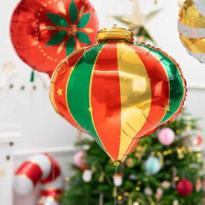 Løkformet Julekule Folieballong 51x49 cm