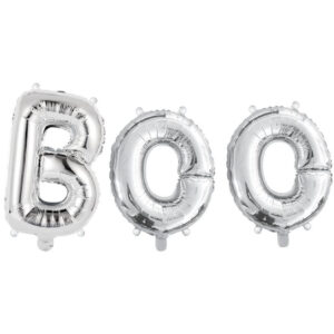 Sølvfarget "BOO" Ballonger 41 cm