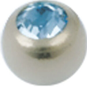 Single Diamond Light Blue - 3 mm Titankule til 1