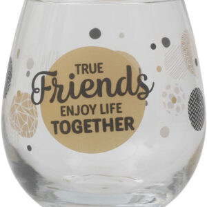 True Friends Enjoy Life Together - Fotløst Vinglass/Ølglass/Brusglass - 450 ml