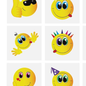 6 stk Små Midlertidige Smileys Tatoveringer