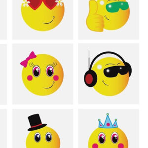 6 stk Små Smileys Tatoveringer