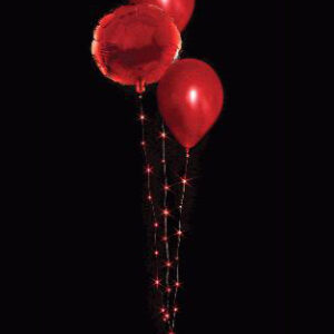 3 stk Ballonghaler med Rødt LED-Lys