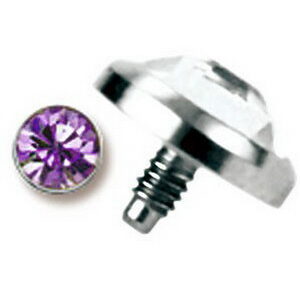 Single Purple Diamond - Dermal Anchor Kule